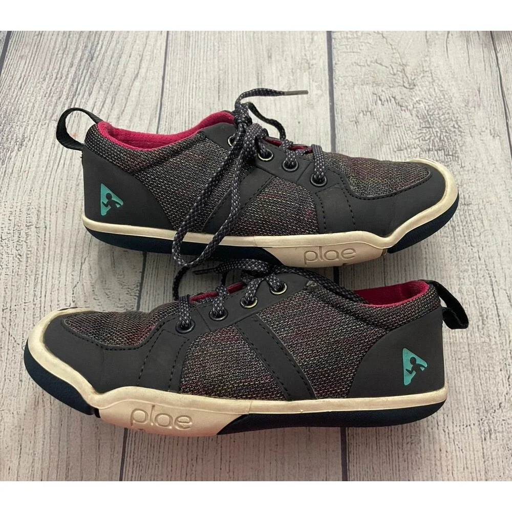 Navy Blue & Pink plae Girl Shoes, Size Youth 12.5
